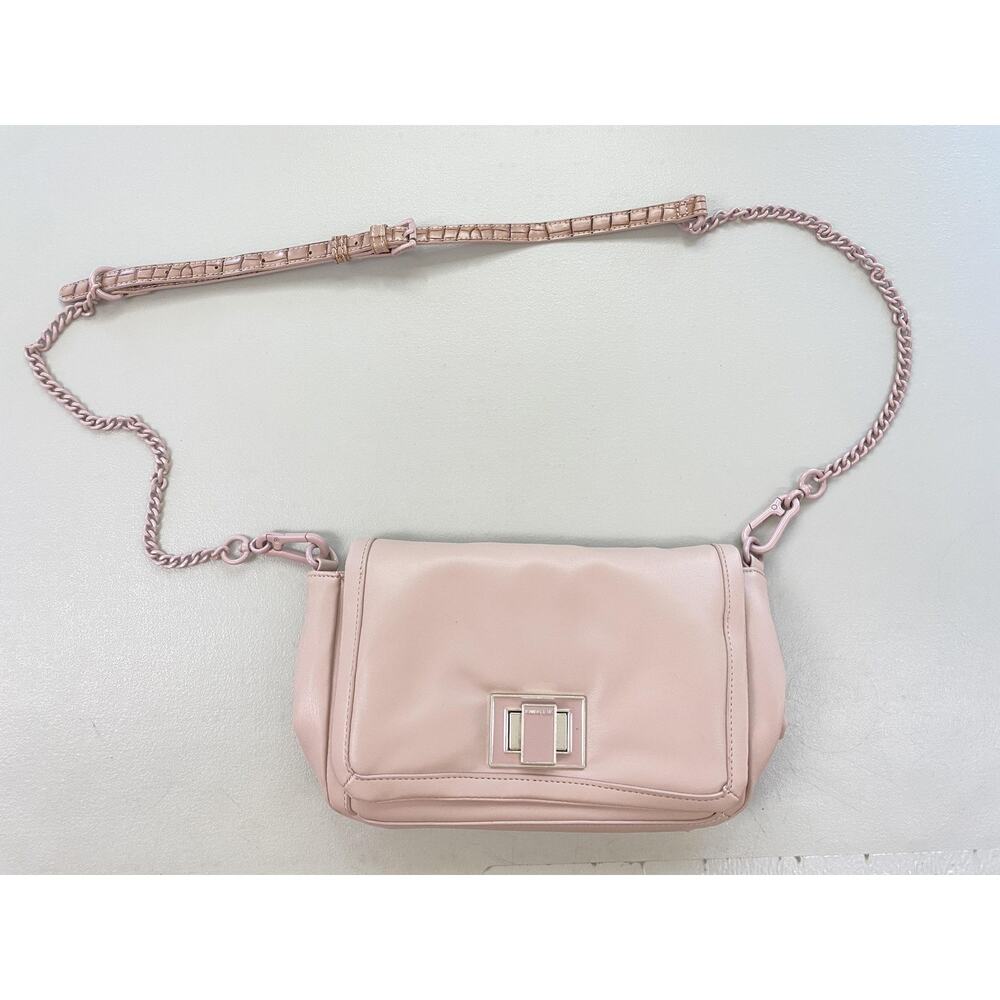 Steve Madden Crossbody Bag Small‎ Pastel Pink Faux Leather Chain Strap Feminine